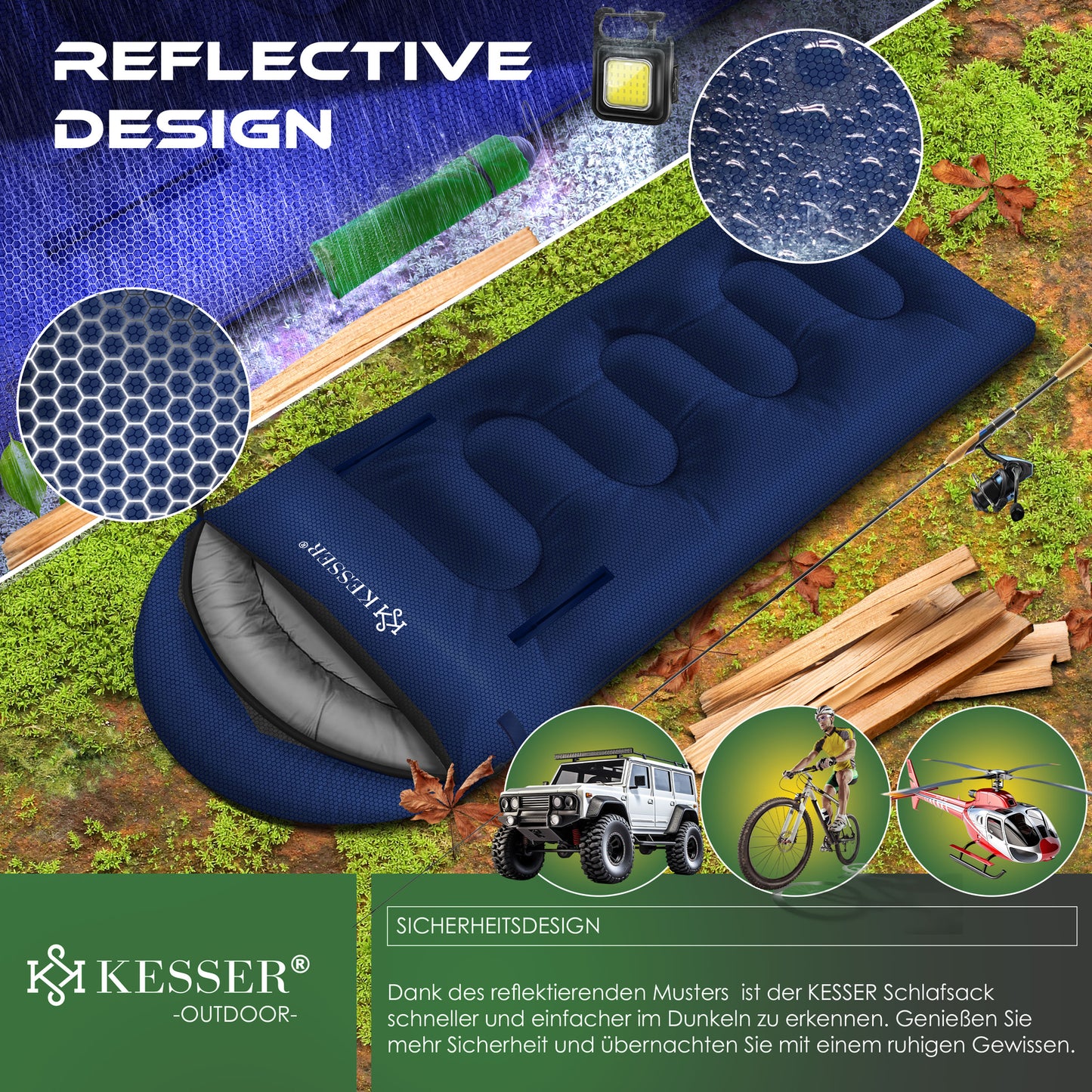 KESSER® Schlafsack Camping Mumienschlafsa