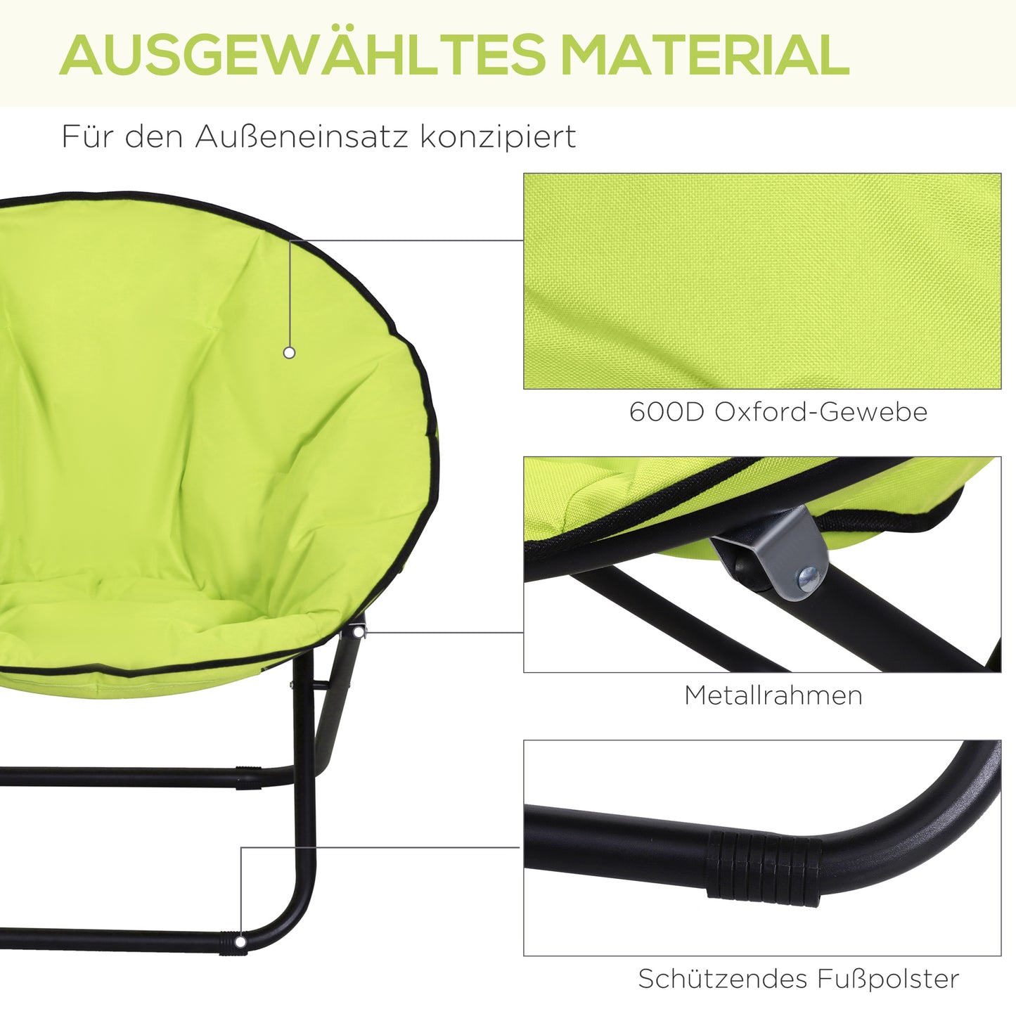 Klappstuhl Klappsessel Campingstuhl Gartenstuhl Lounge Sessel Faltbar Gepolstert