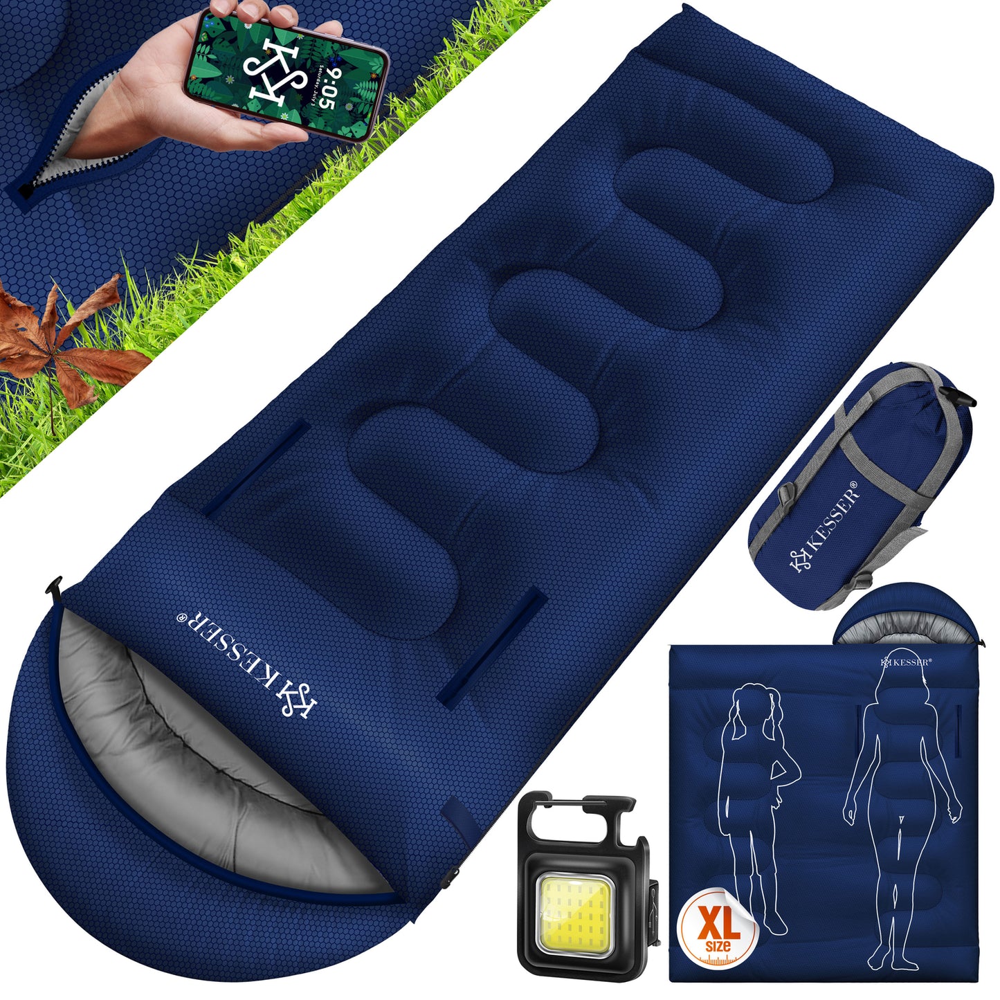 KESSER® Schlafsack Camping Mumienschlafsa