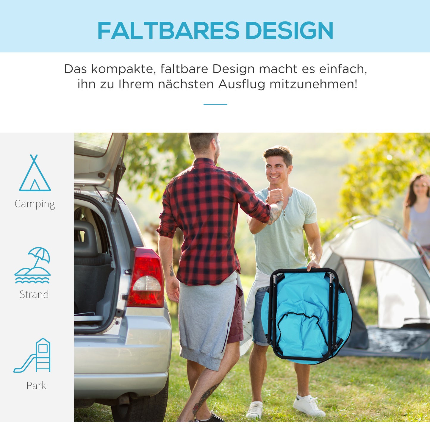 Klappstuhl Klappsessel Campingstuhl Gartenstuhl Lounge Sessel Faltbar Gepolstert