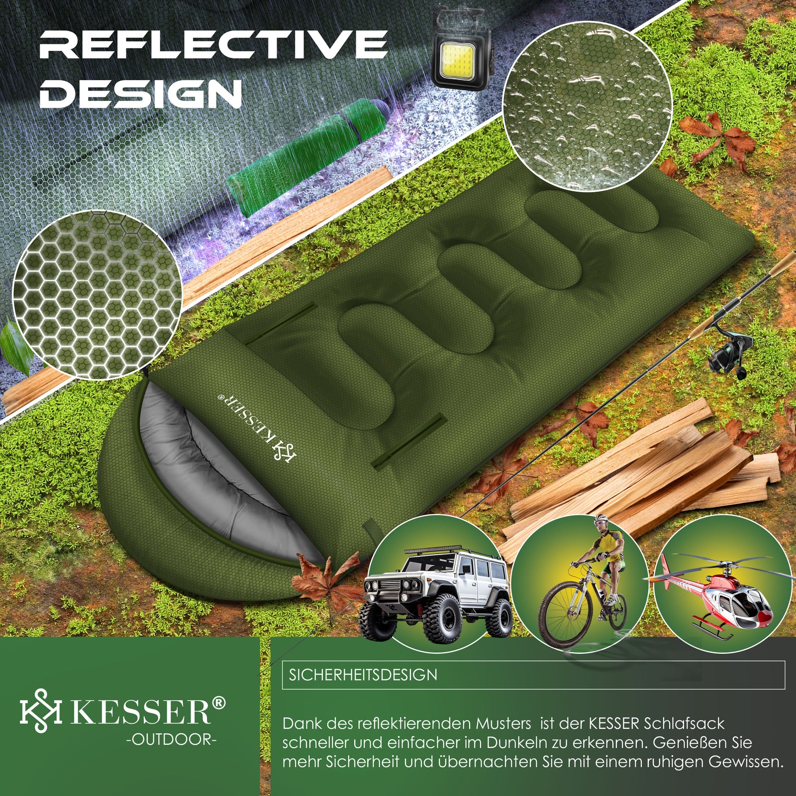 KESSER® Schlafsack Camping Mumienschlafsa