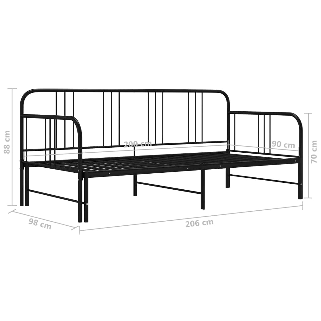 Ausziehbett Tagesbett Schlafsofa Gästebett Metallbett Mehrere Auswahl Vidaxl