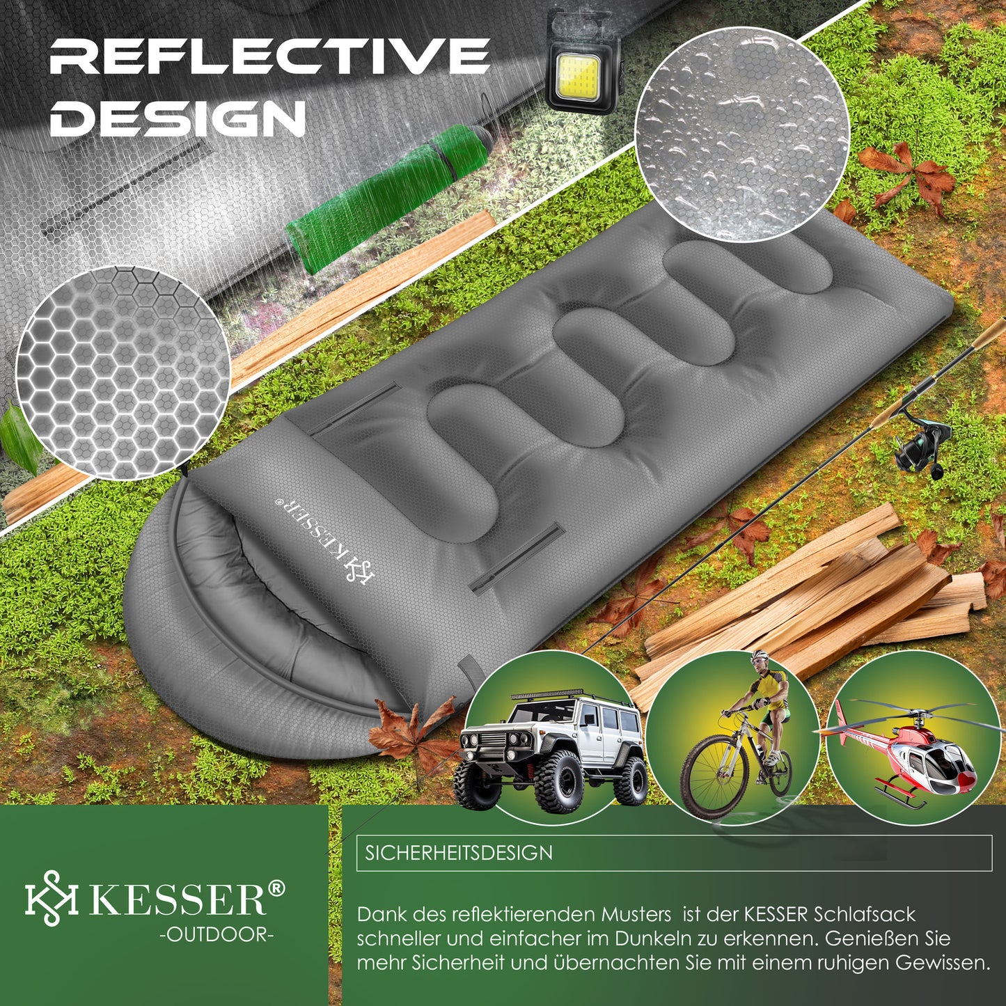 KESSER® Schlafsack Camping Mumienschlafsa