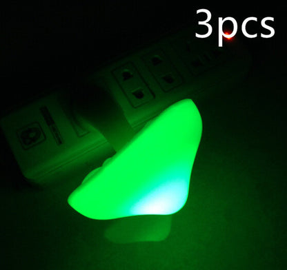 LED Night Light Mushroom Wall Socket Lamp EU US Plug Warm White Light-Control Sensor Bedroom Light Home Decoration