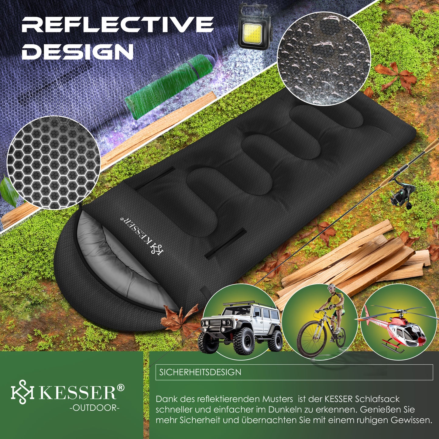 KESSER® Schlafsack Camping Mumienschlafsa