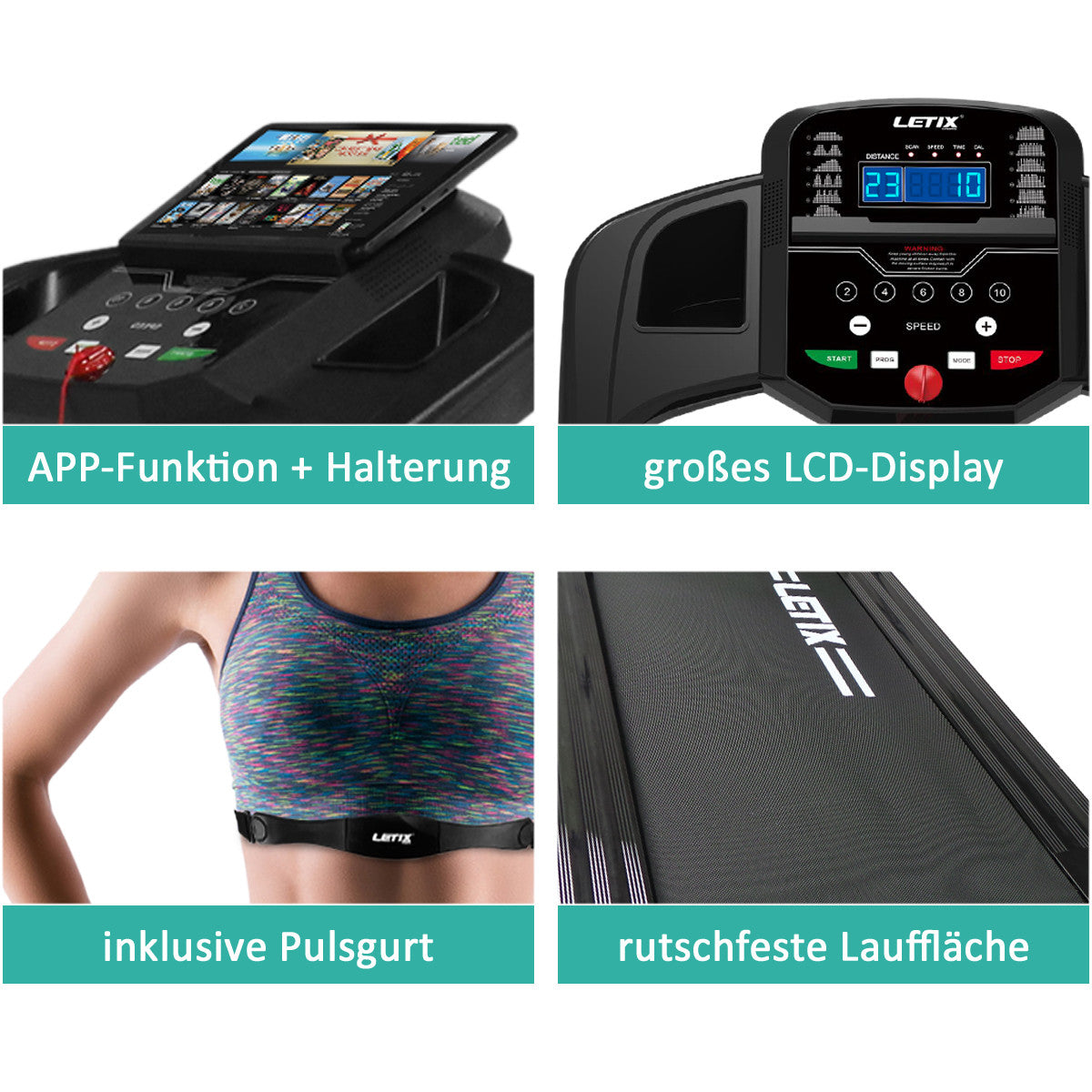 Motorisiertes Laufband Mit Lcd-Display Elektrisches Fitnessgerät Heimtrainer App