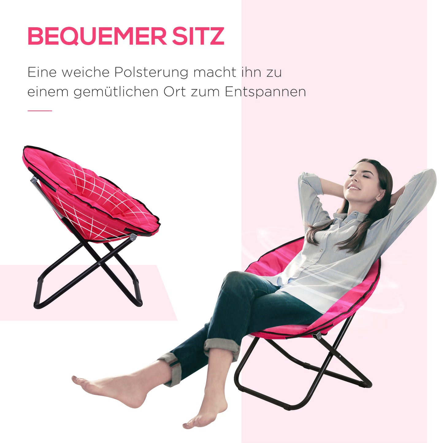 Klappstuhl Klappsessel Campingstuhl Gartenstuhl Lounge Sessel Faltbar Gepolstert