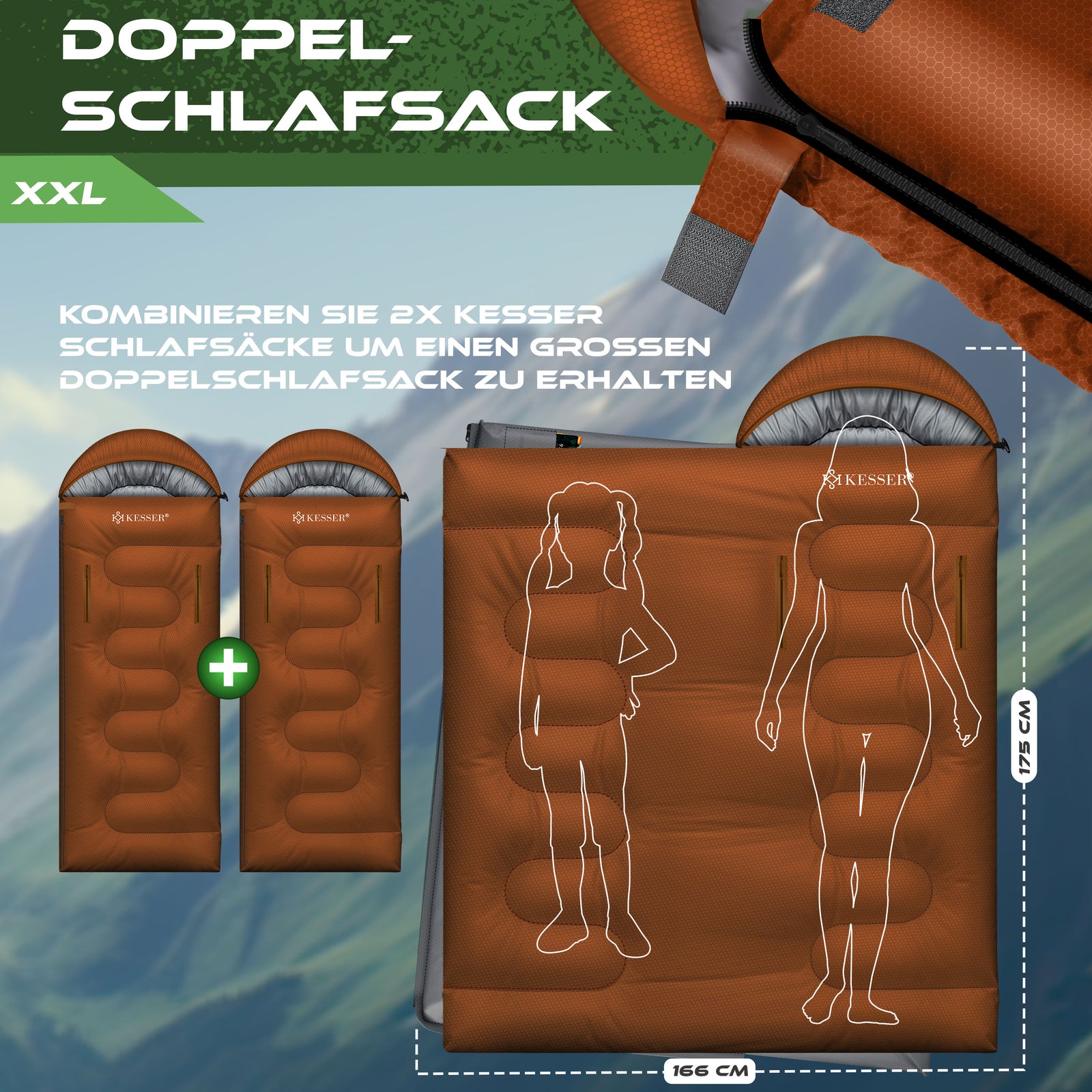 KESSER® Schlafsack Camping Mumienschlafsa