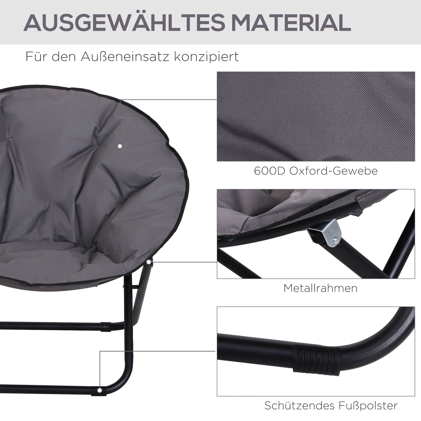 Klappstuhl Klappsessel Campingstuhl Gartenstuhl Lounge Sessel Faltbar Gepolstert