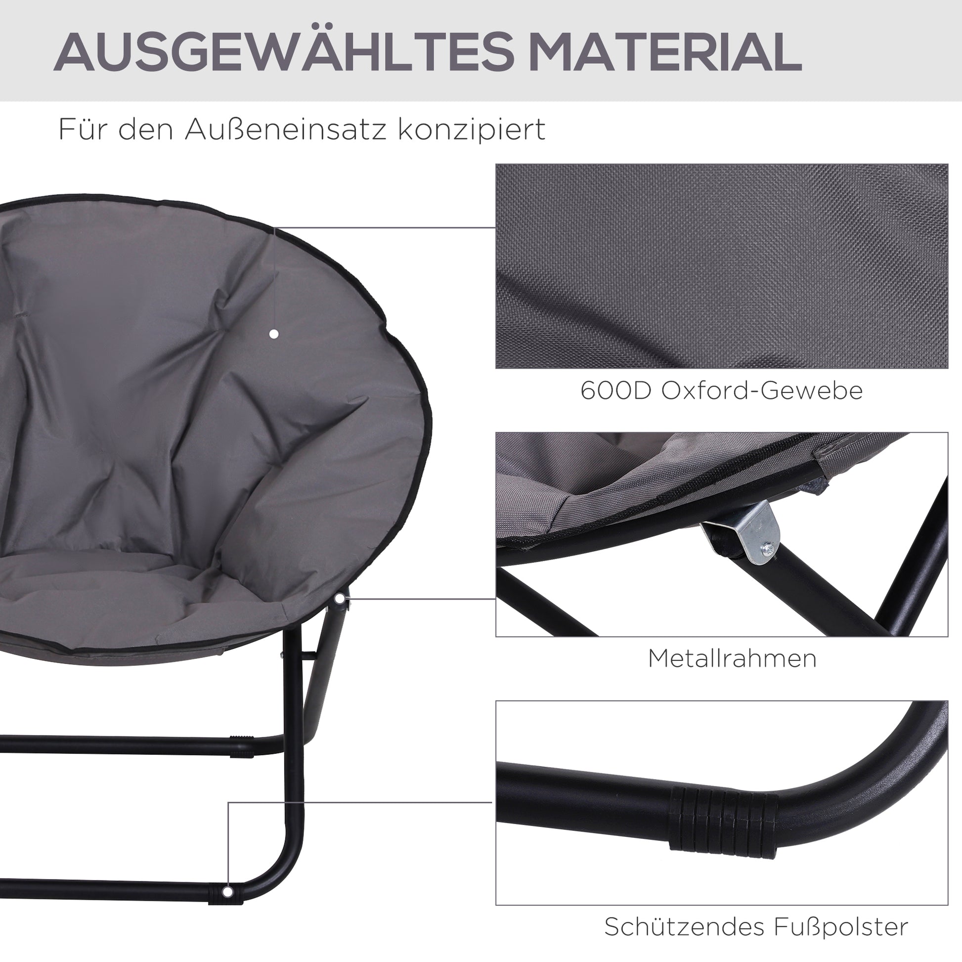 Klappstuhl Klappsessel Campingstuhl Gartenstuhl Lounge Sessel Faltbar Gepolstert