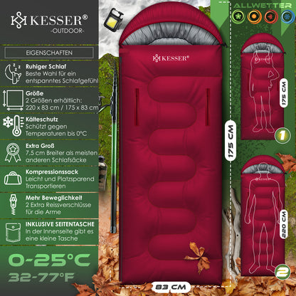 KESSER® Schlafsack Camping Mumienschlafsa