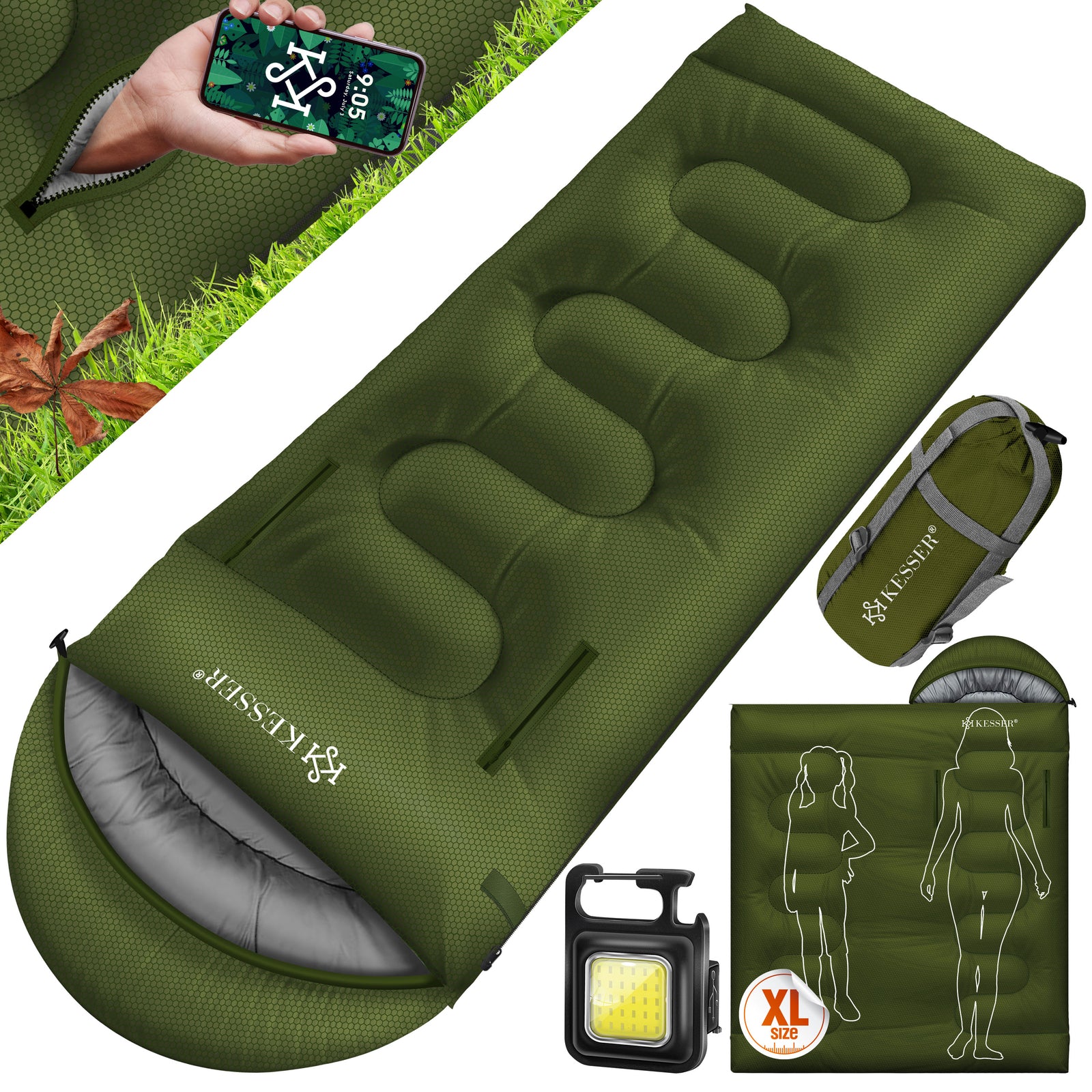 KESSER® Schlafsack Camping Mumienschlafsa