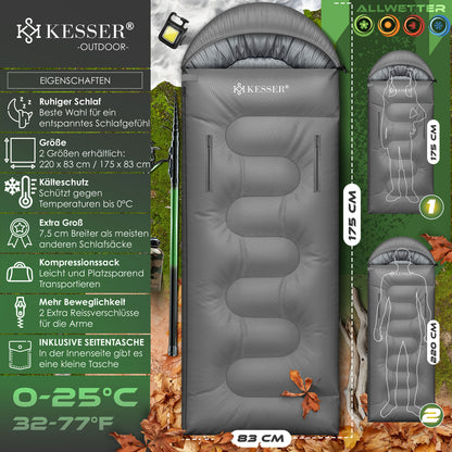 KESSER® Schlafsack Camping Mumienschlafsa
