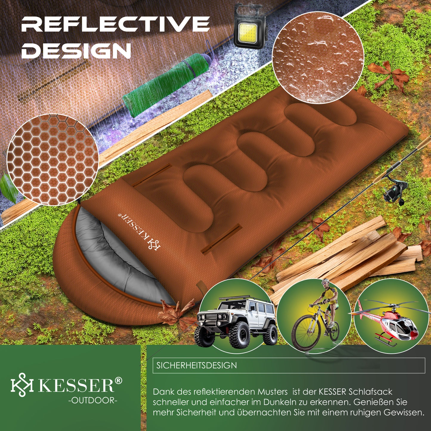 KESSER® Schlafsack Camping Mumienschlafsa