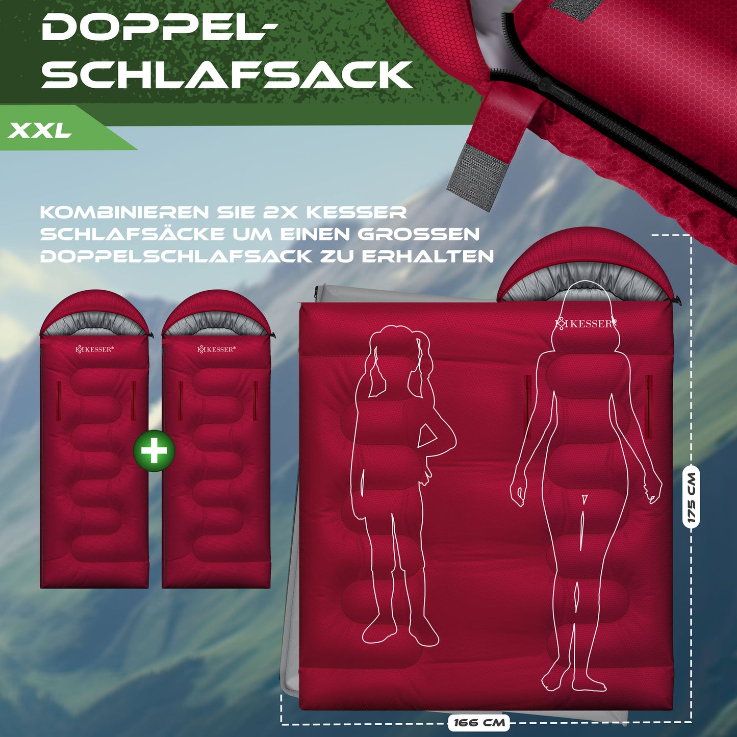 KESSER® Schlafsack Camping Mumienschlafsa