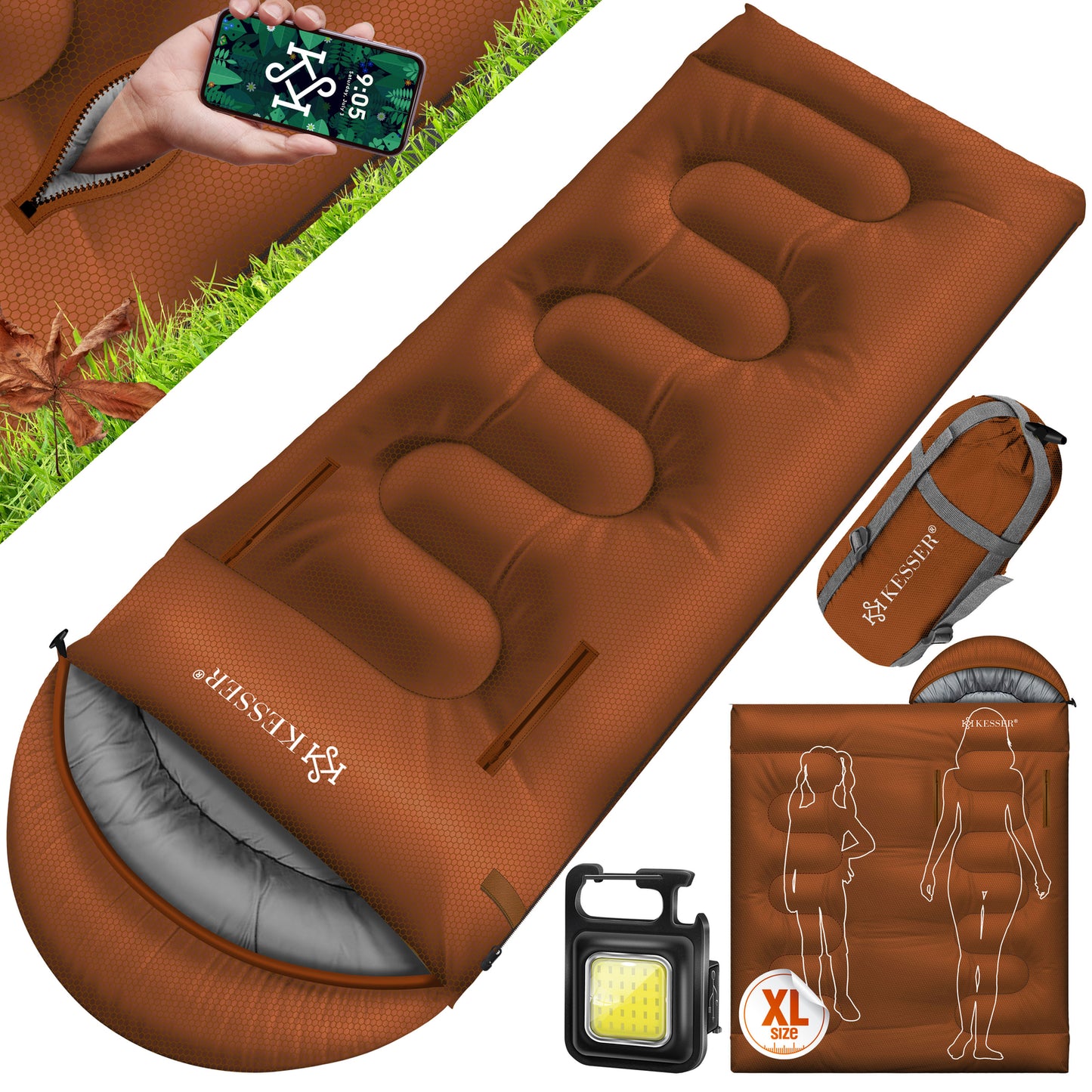 KESSER® Schlafsack Camping Mumienschlafsa